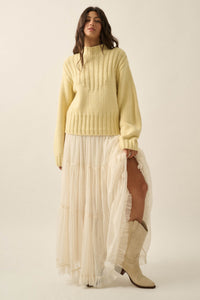 Just Right Mock-Neck Ribbed Knit Sweater - ShopPromesa