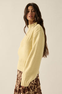 Just Right Mock-Neck Ribbed Knit Sweater - ShopPromesa