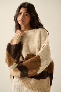True Horizon Fuzzy Jacquard-Knit Landscape Sweater - ShopPromesa