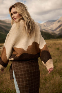 True Horizon Fuzzy Jacquard-Knit Landscape Sweater - ShopPromesa