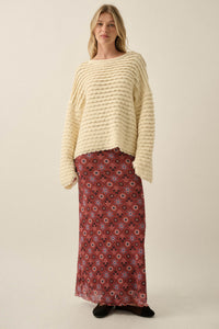 Slow Days Scalloped Ribbed Knit Wide-Sleeve Sweater - ShopPromesa