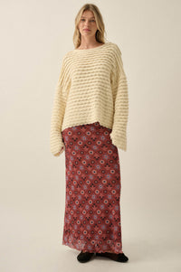 Slow Days Scalloped Ribbed Knit Wide-Sleeve Sweater - ShopPromesa