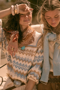 Shetland Slopes Fair Isle Mock-Neck Sweater - ShopPromesa