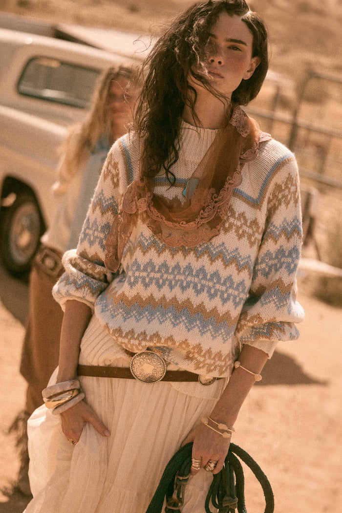 Shetland Slopes Fair Isle Mock-Neck Sweater - ShopPromesa