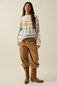 Shetland Slopes Fair Isle Mock-Neck Sweater - ShopPromesa