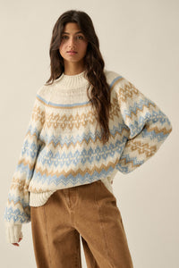 Shetland Slopes Fair Isle Mock-Neck Sweater - ShopPromesa