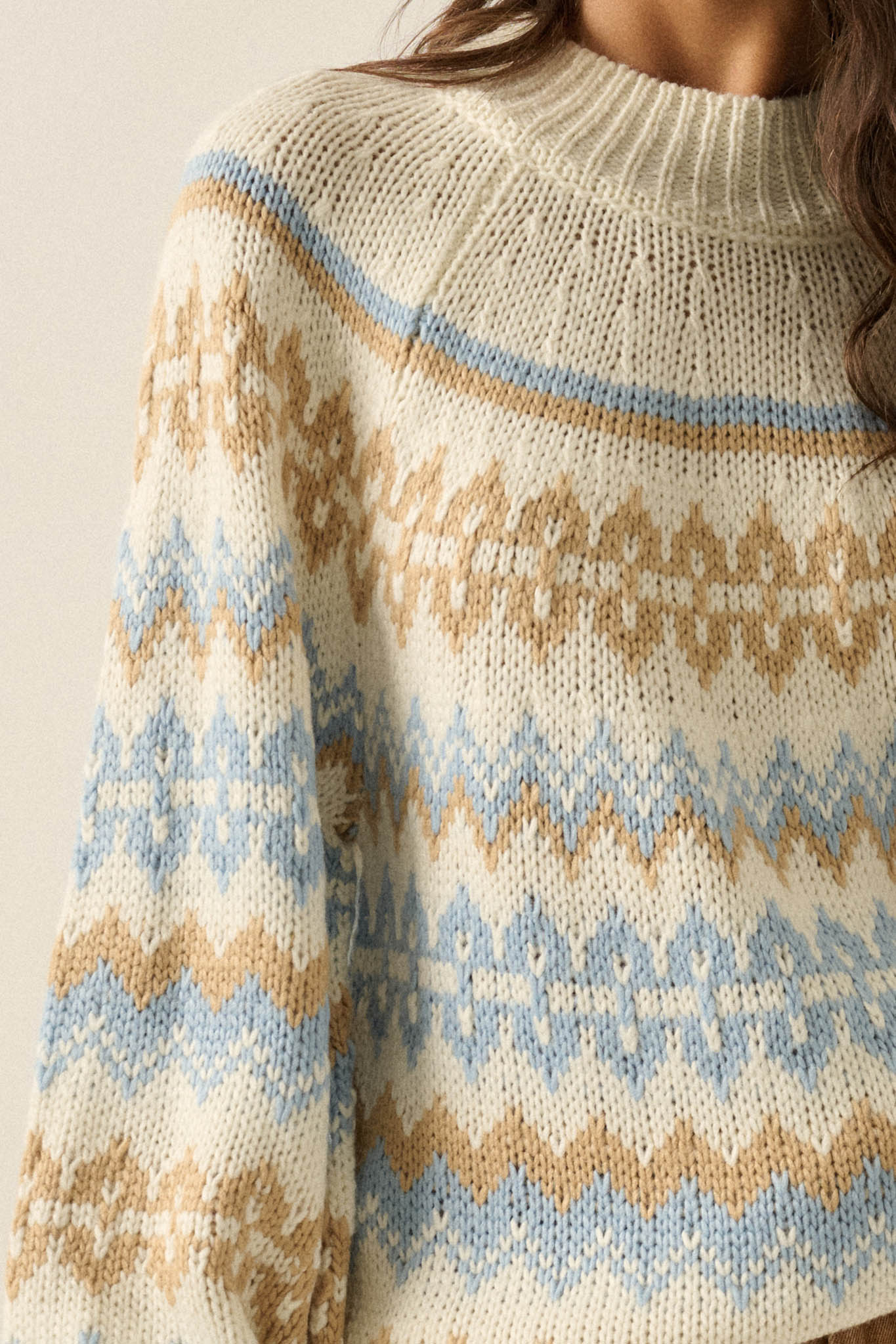 Shetland Slopes Fair Isle Mock-Neck Sweater - ShopPromesa