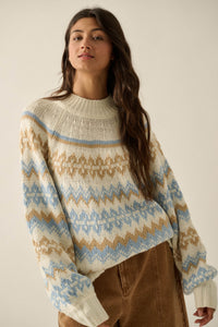 Shetland Slopes Fair Isle Mock-Neck Sweater - ShopPromesa