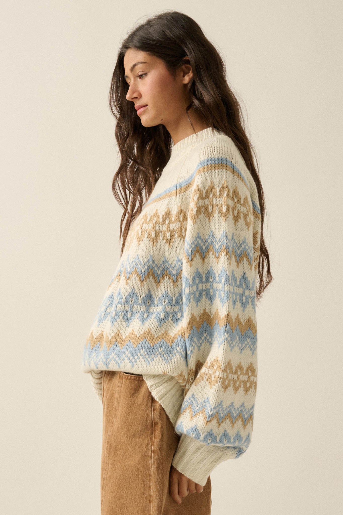 Shetland Slopes Fair Isle Mock-Neck Sweater - ShopPromesa