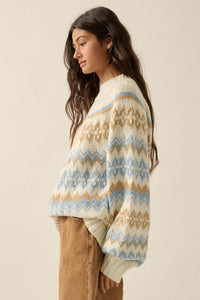 Shetland Slopes Fair Isle Mock-Neck Sweater - ShopPromesa