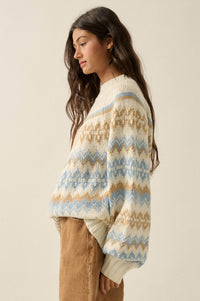 Shetland Slopes Fair Isle Mock-Neck Sweater - ShopPromesa