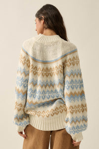 Shetland Slopes Fair Isle Mock-Neck Sweater - ShopPromesa