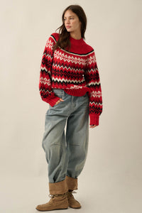 Shetland Slopes Fair Isle Mock-Neck Sweater - ShopPromesa