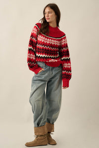 Shetland Slopes Fair Isle Mock-Neck Sweater - ShopPromesa