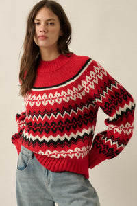 Shetland Slopes Fair Isle Mock-Neck Sweater - ShopPromesa