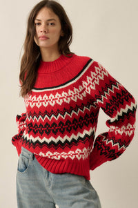 Shetland Slopes Fair Isle Mock-Neck Sweater - ShopPromesa