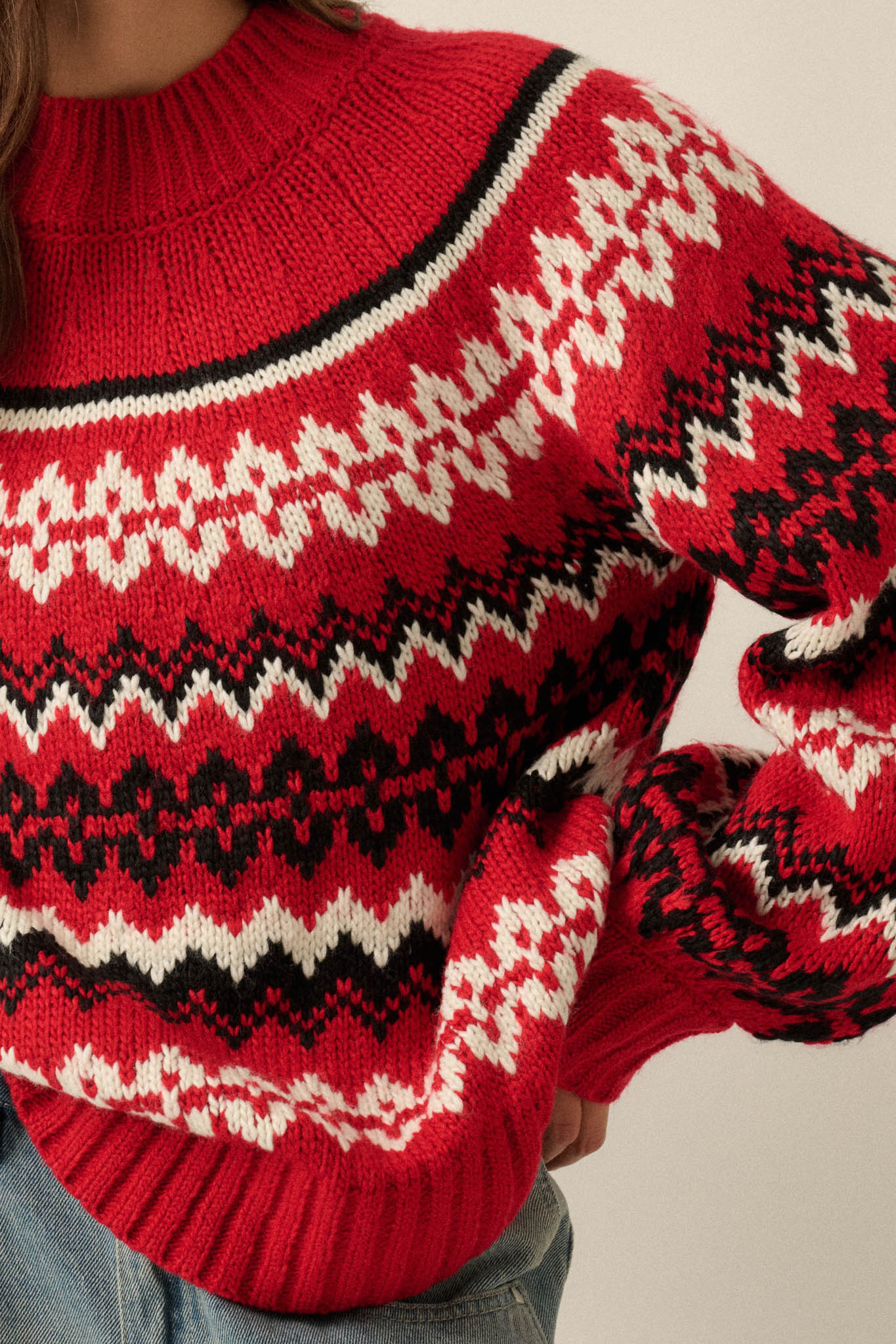 Shetland Slopes Fair Isle Mock-Neck Sweater - ShopPromesa