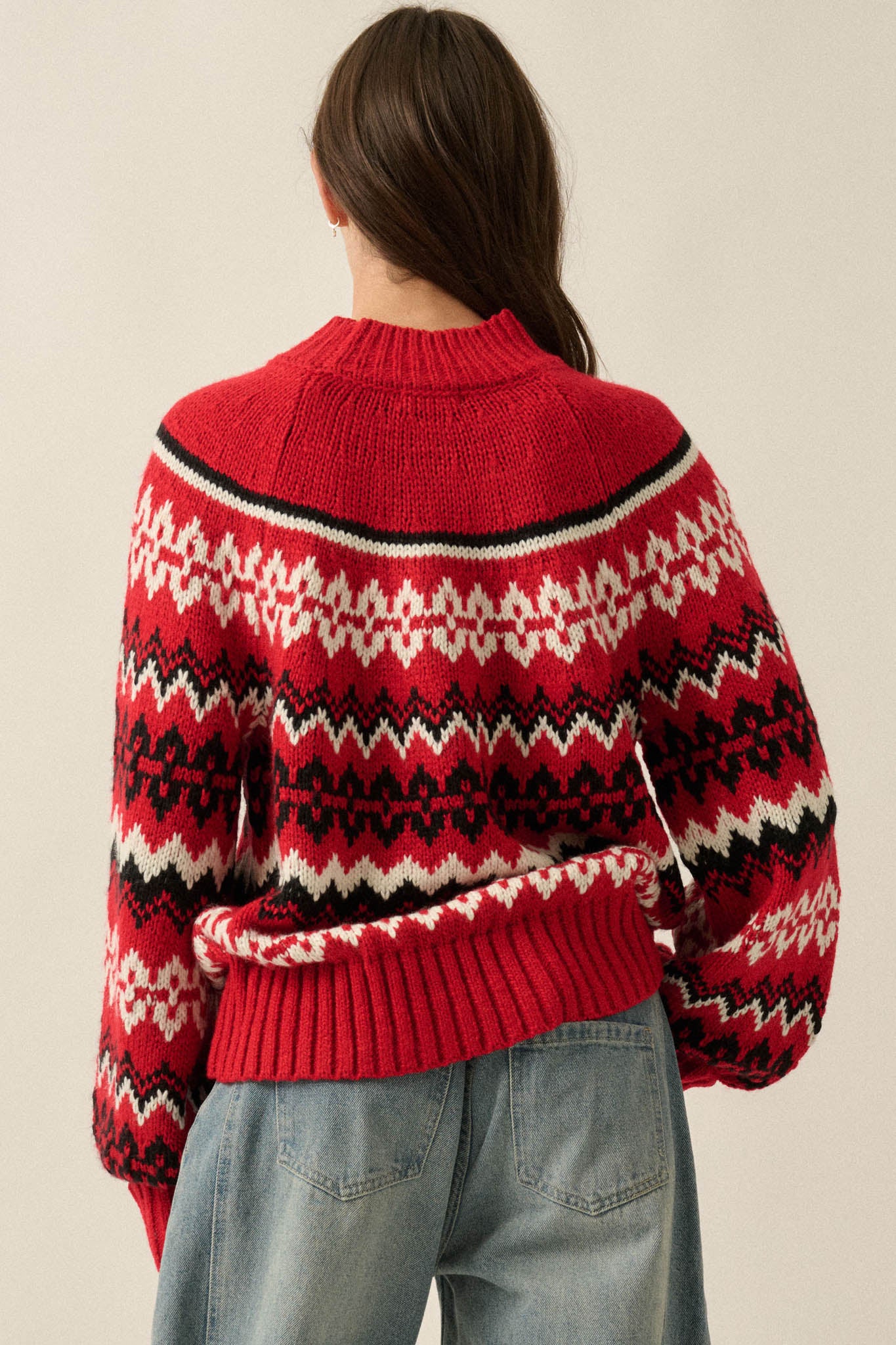 Shetland Slopes Fair Isle Mock-Neck Sweater - ShopPromesa