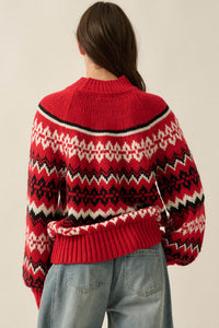 Shetland Slopes Fair Isle Mock-Neck Sweater - ShopPromesa