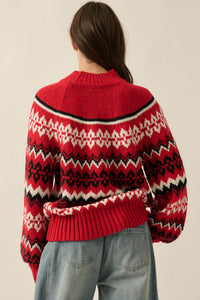 Shetland Slopes Fair Isle Mock-Neck Sweater - ShopPromesa