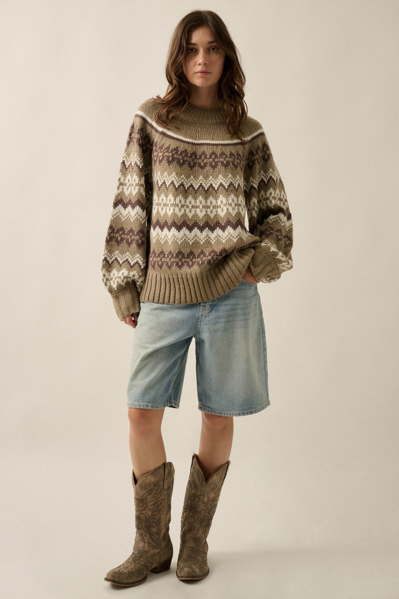 Shetland Slopes Fair Isle Mock-Neck Sweater - ShopPromesa