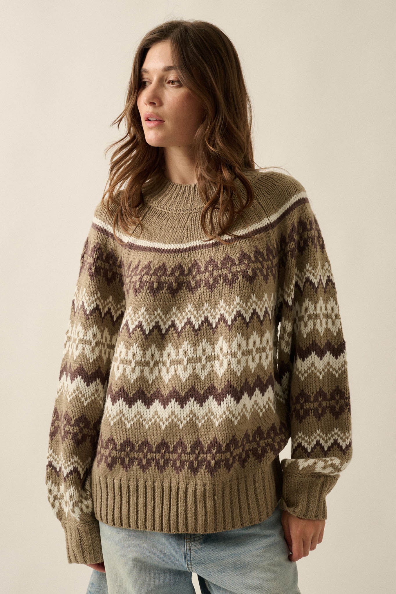 Shetland Slopes Fair Isle Mock-Neck Sweater - ShopPromesa