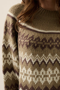 Shetland Slopes Fair Isle Mock-Neck Sweater - ShopPromesa