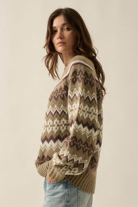 Shetland Slopes Fair Isle Mock-Neck Sweater - ShopPromesa