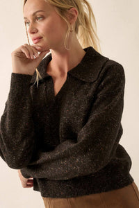 Celebrate Life Confetti Knit Pocket Polo Sweater - ShopPromesa