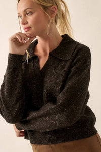 Celebrate Life Confetti Knit Pocket Polo Sweater - ShopPromesa