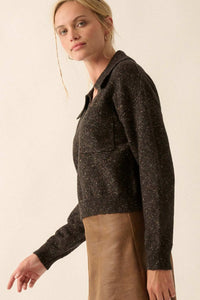 Celebrate Life Confetti Knit Pocket Polo Sweater - ShopPromesa