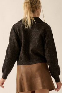 Celebrate Life Confetti Knit Pocket Polo Sweater - ShopPromesa