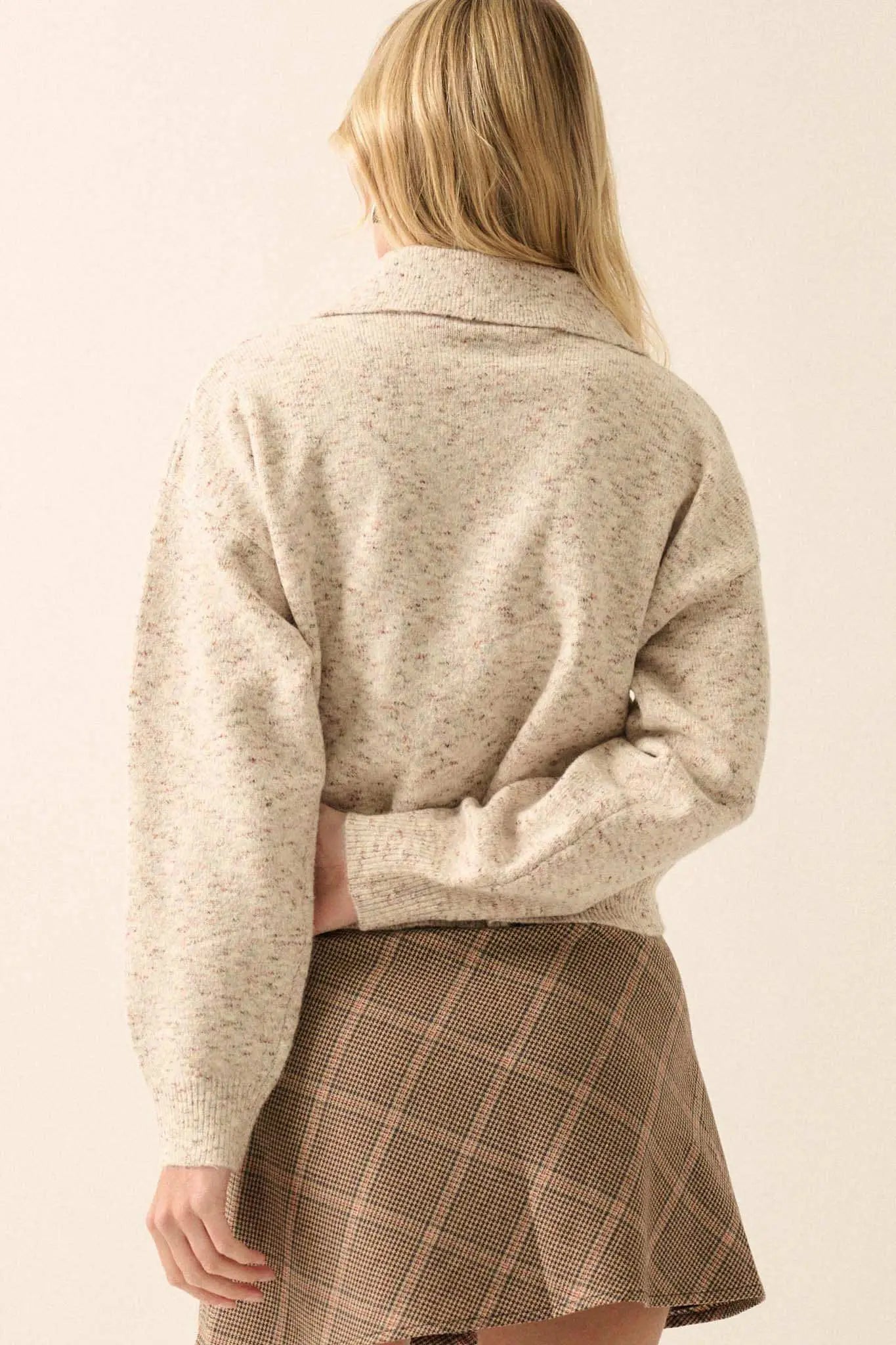 Celebrate Life Confetti Knit Pocket Polo Sweater - ShopPromesa