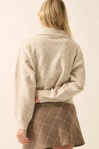 Celebrate Life Confetti Knit Pocket Polo Sweater - ShopPromesa