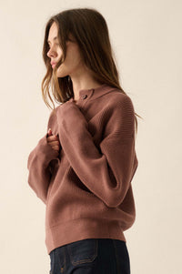 Say Anything Ribbed Knit Henley Sweater - ShopPromesa