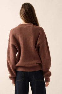 Say Anything Ribbed Knit Henley Sweater - ShopPromesa