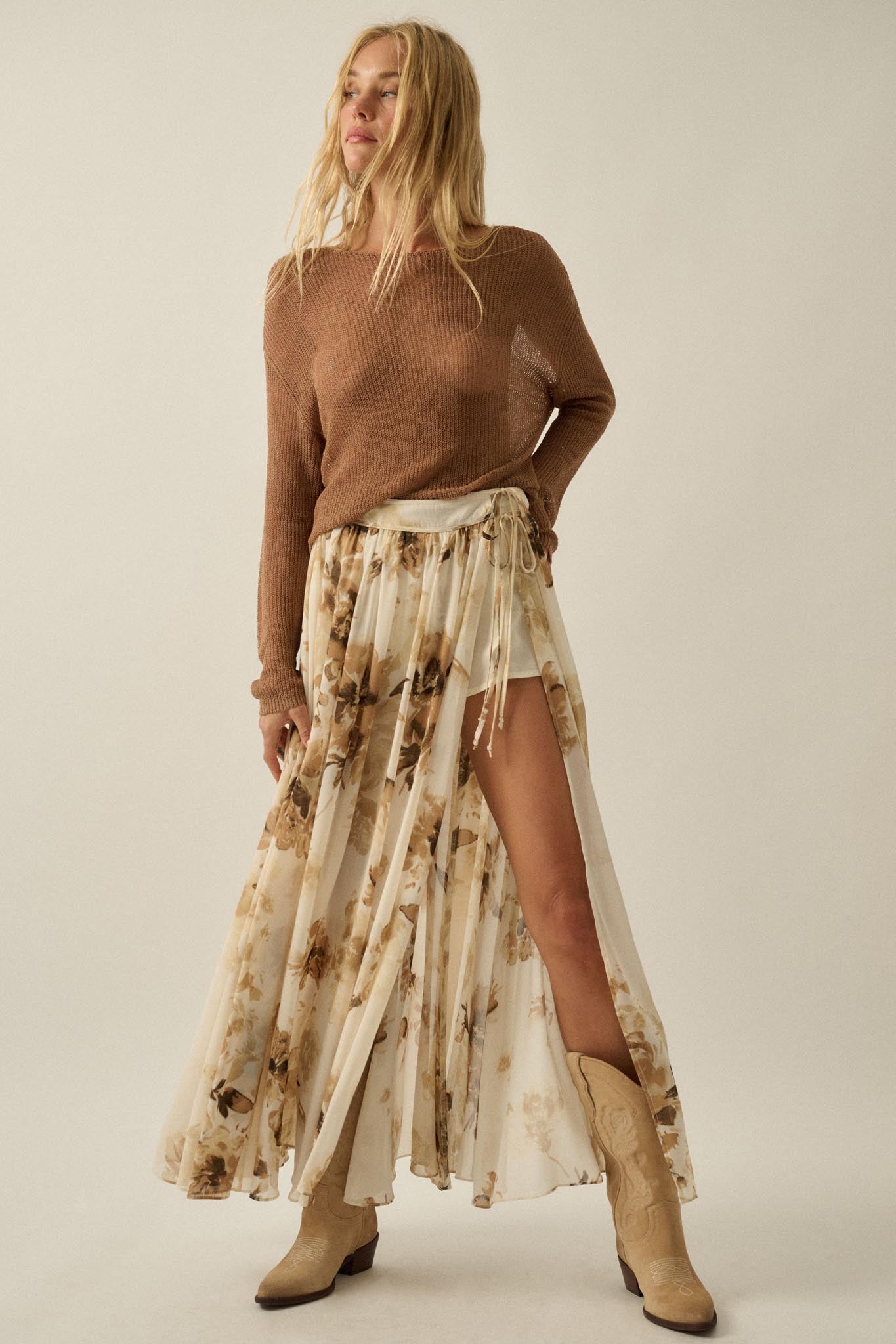 Sheer We Go Lightweight Knit Loose-Fit Sweater