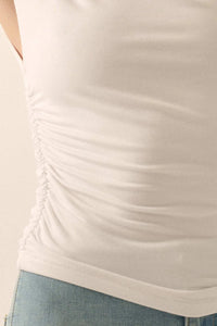 Essential Trends Ruched Sleeveless Mock-Neck Top - ShopPromesa