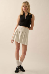 Quiet Strength Half-Zip Cropped Mock-Neck Tank Top - ShopPromesa