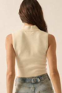 Quiet Strength Half-Zip Cropped Mock-Neck Tank Top - ShopPromesa