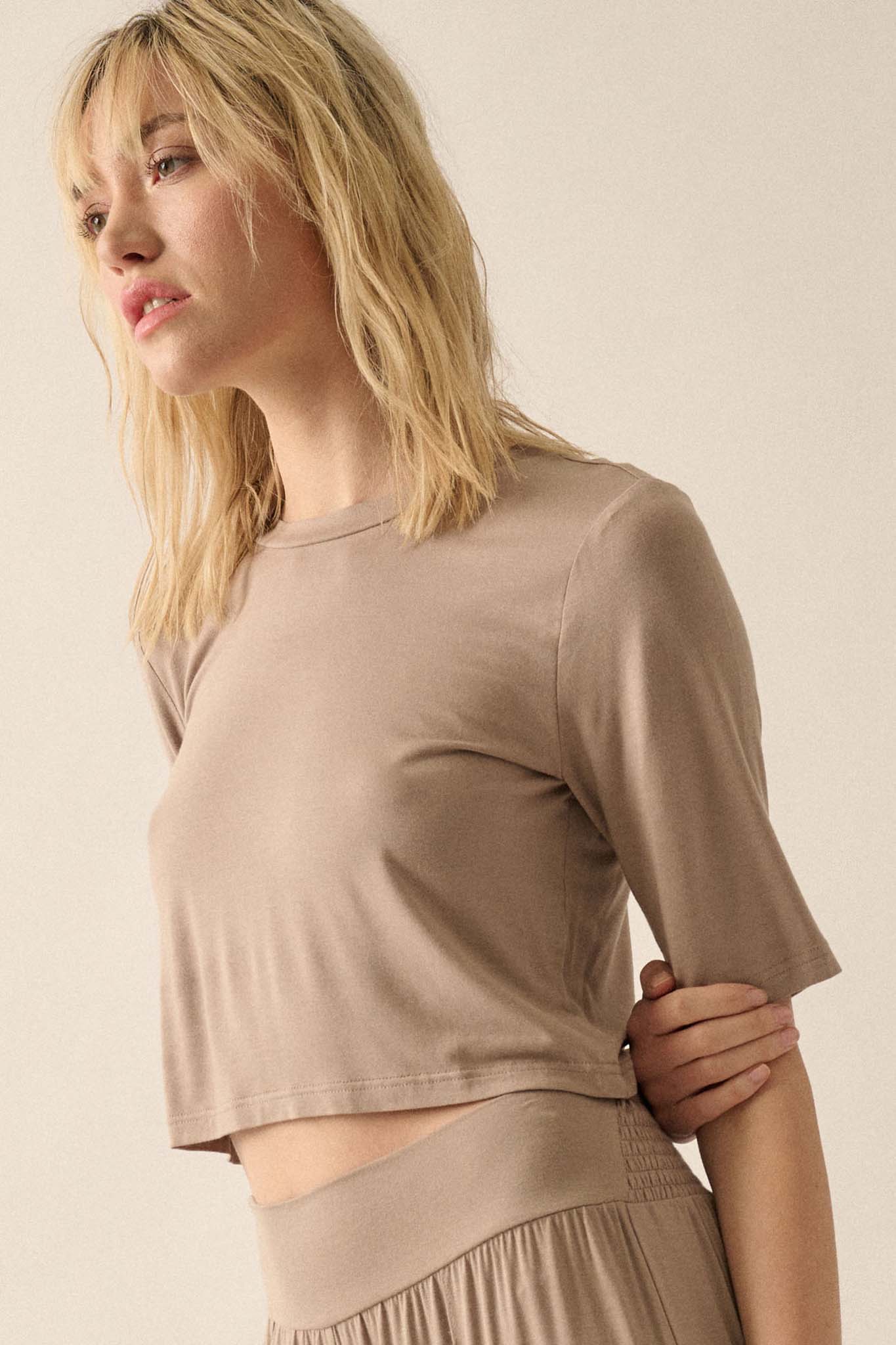 Essential Trends Modal Jersey Cropped Tee - ShopPromesa