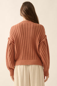 Gracious Heart Chunky Knit Pleated-Sleeve Sweater - ShopPromesa