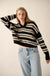 First in Line Striped Split-Neck Collared Sweater - ShopPromesa