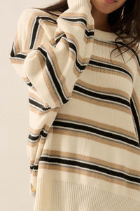 Walk the Line Oversized Striped Knit Sweater - ShopPromesa