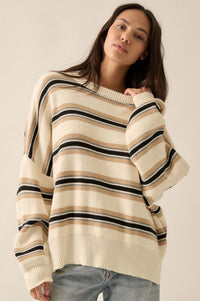 Walk the Line Oversized Striped Knit Sweater - ShopPromesa