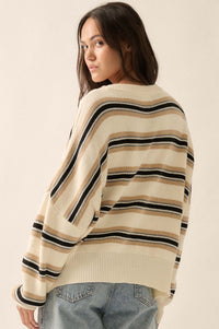 Walk the Line Oversized Striped Knit Sweater - ShopPromesa