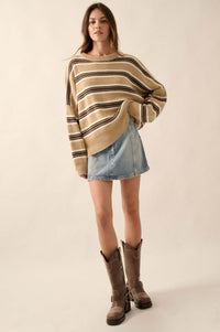 Walk the Line Oversized Striped Knit Sweater - ShopPromesa