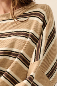 Walk the Line Oversized Striped Knit Sweater - ShopPromesa