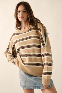 Walk the Line Oversized Striped Knit Sweater - ShopPromesa