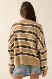 Walk the Line Oversized Striped Knit Sweater - ShopPromesa